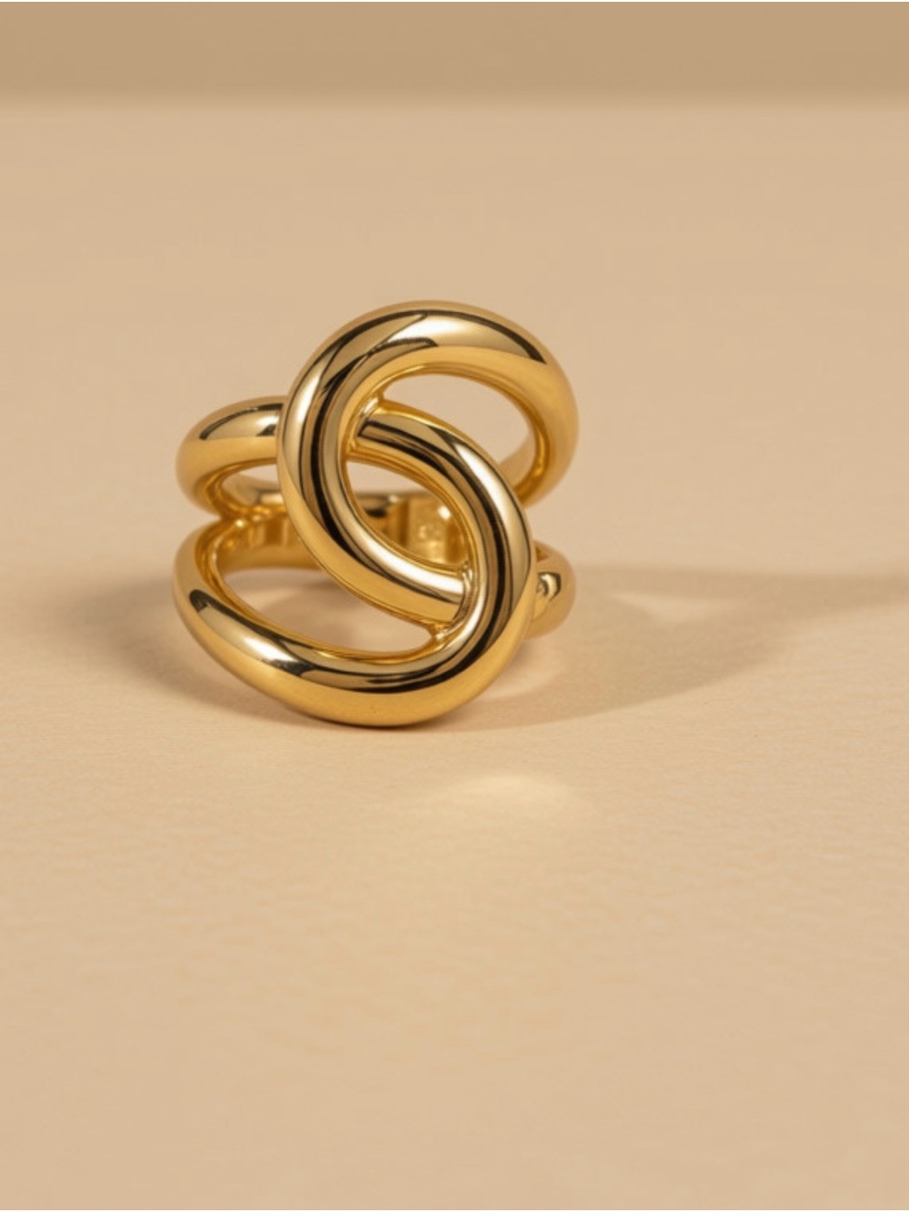 Gold Knot Open Band Ring - Women Jewelry Size: 8